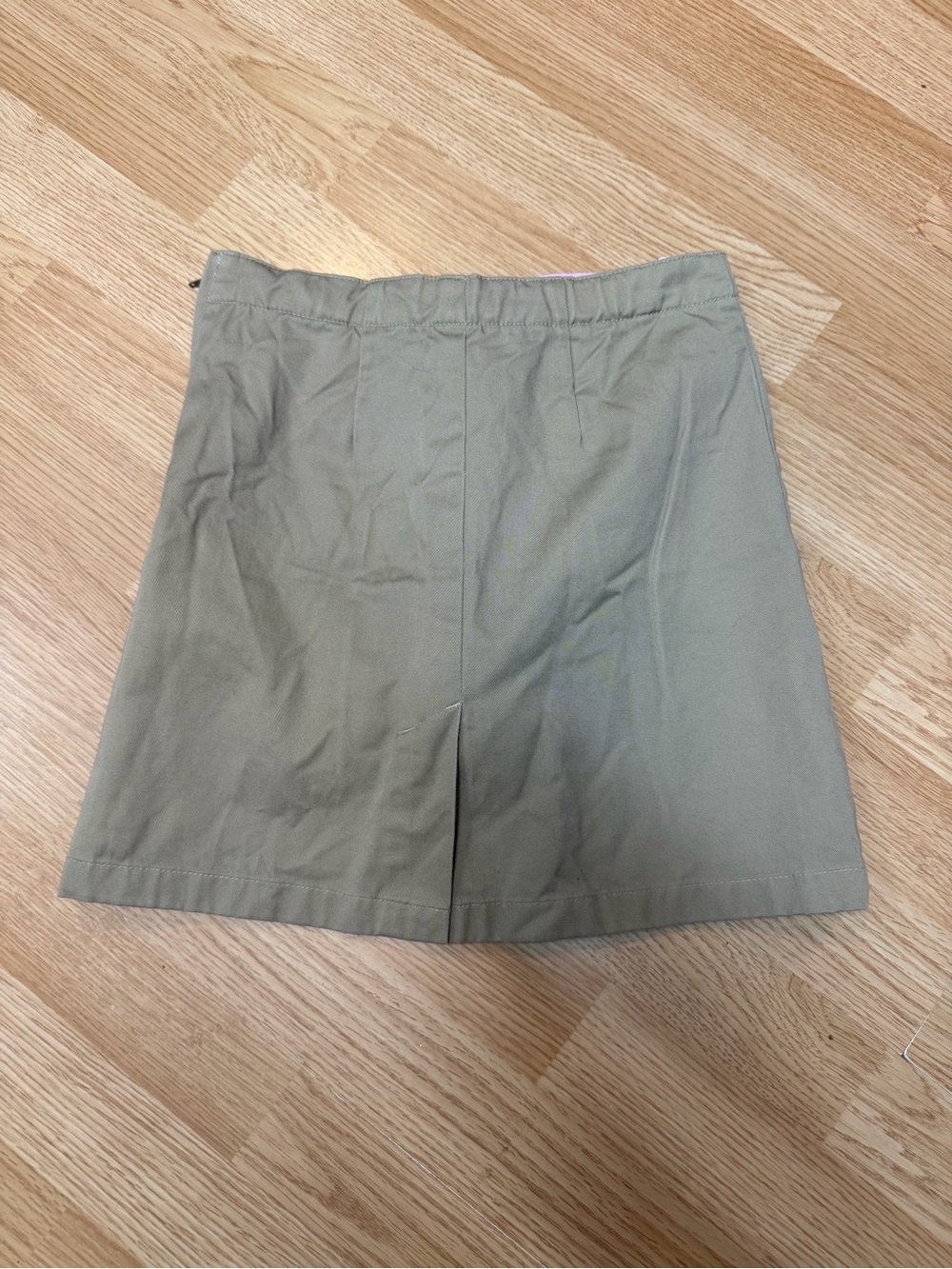 Lands’ End Girls 10 Slim Khaki A-Line School Uniform Skirt Cotton Blend Classic
